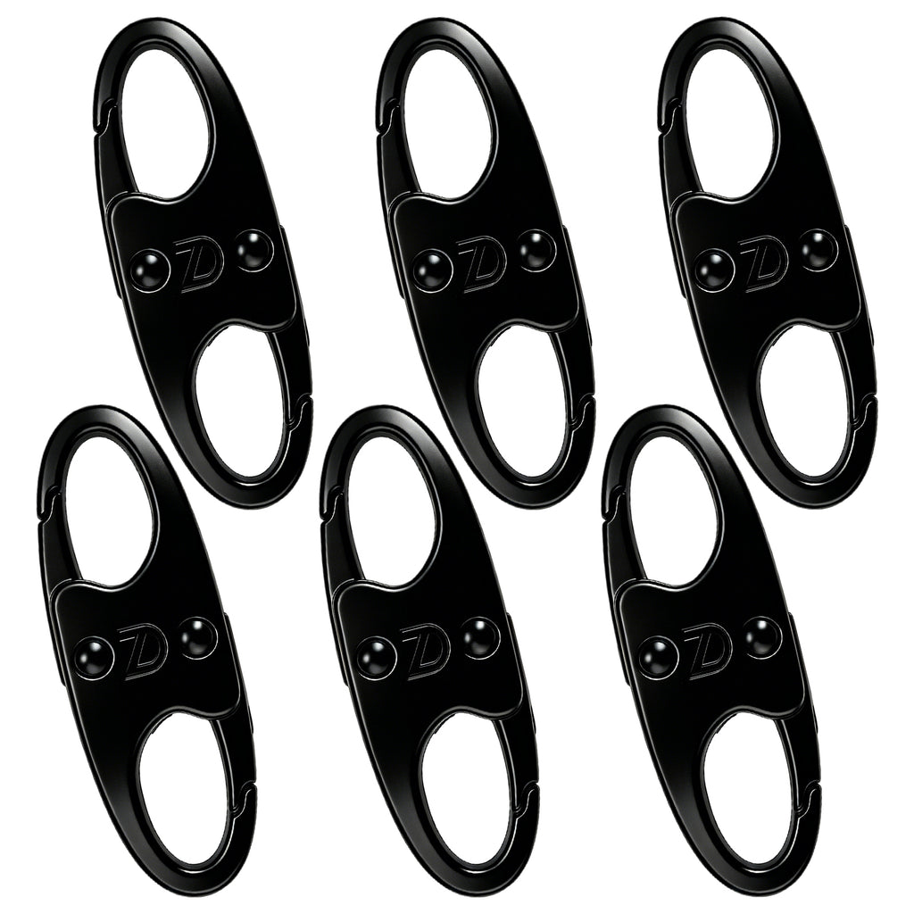 Anti-Theft Zipper Locks w/Small Carabiner,6Pk Zipper Clips, Camping Travel Outdoor Anti-Theft Gear
