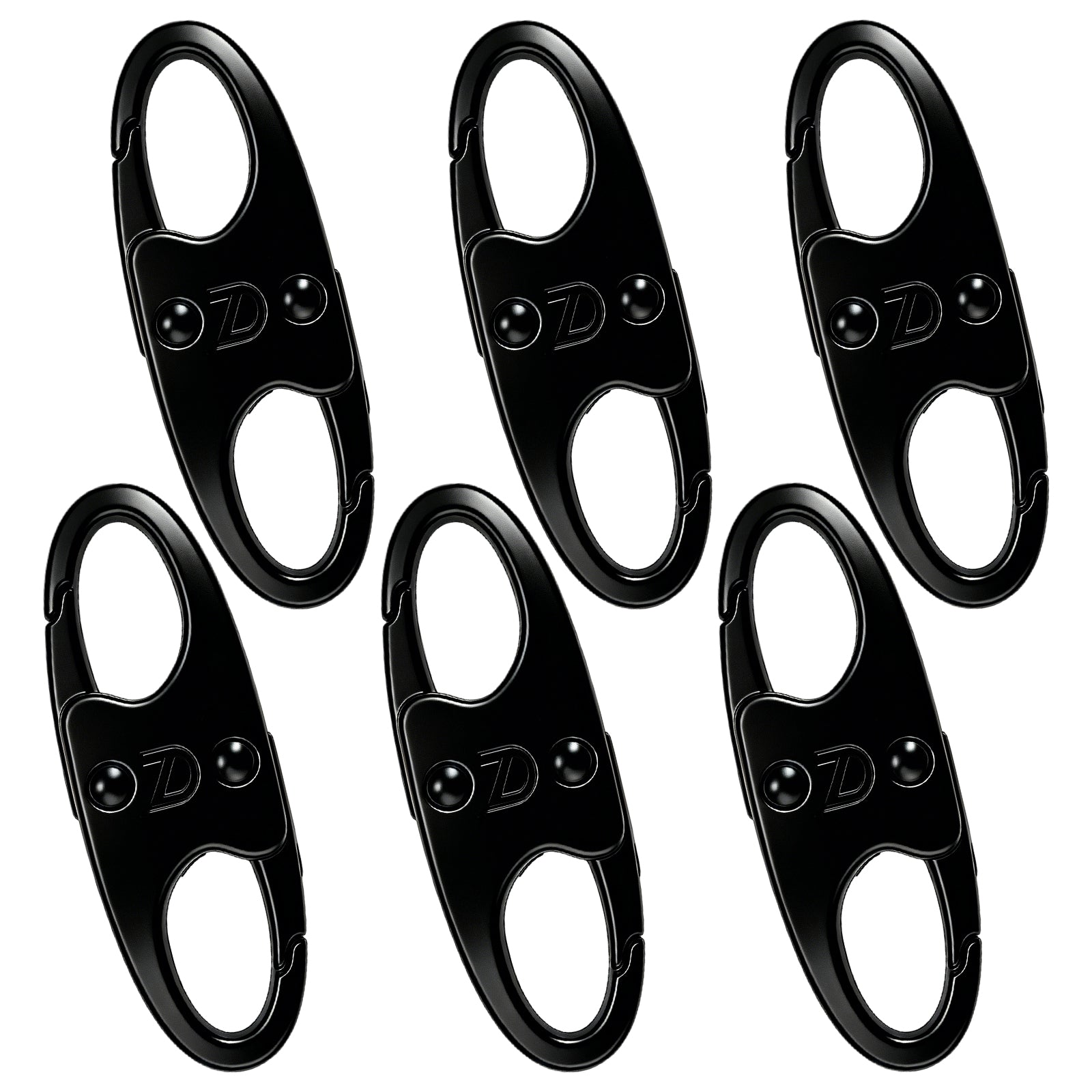 Anti-Theft Zipper Locks w/Small Carabiner,6Pk Zipper Clips, Camping Travel Outdoor Anti-Theft Gear