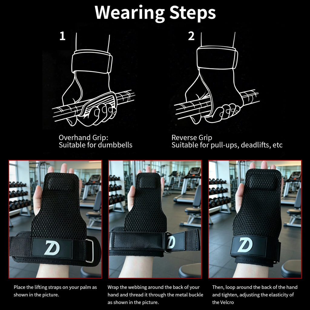 Weight Lifting Straps, Anti-Slip Microfiber Hooks Wrist Wraps for Deadlift Pull-Ups Gym Gift