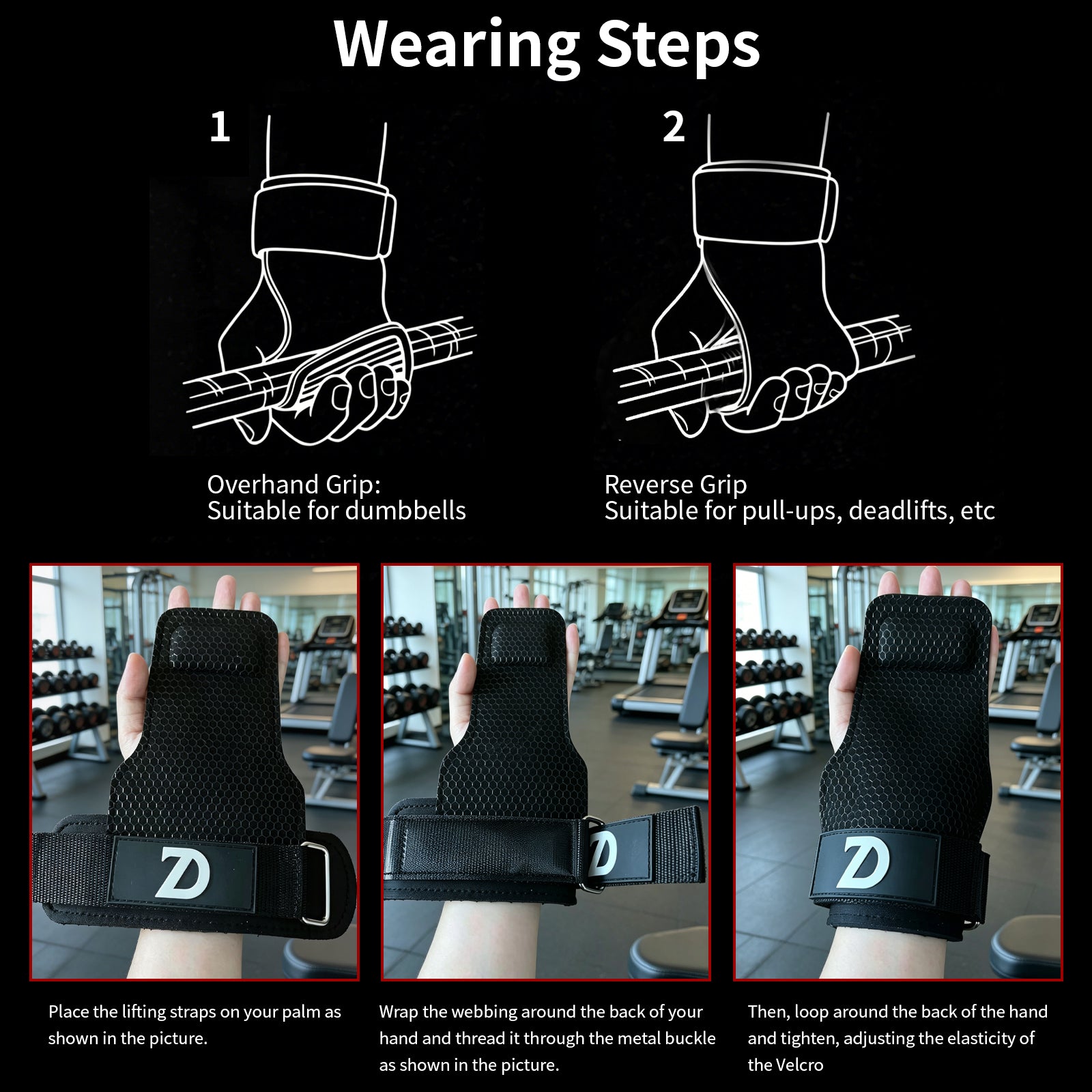 Weight Lifting Straps, Anti-Slip Microfiber Hooks Wrist Wraps for Deadlift Pull-Ups Gym Gift
