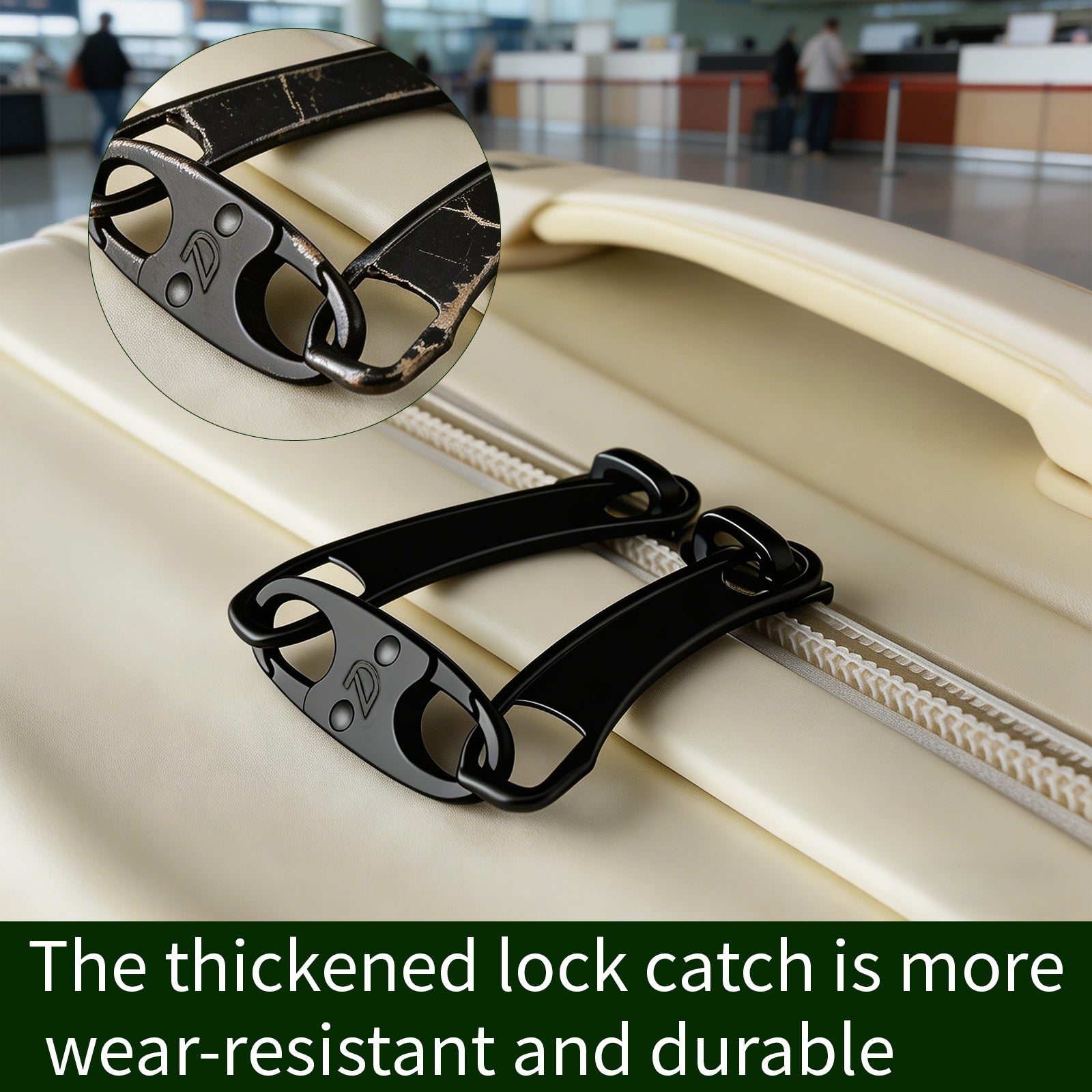 Anti-Theft Zipper Locks w/Small Carabiner,6Pk Zipper Clips, Camping Travel Outdoor Anti-Theft Gear