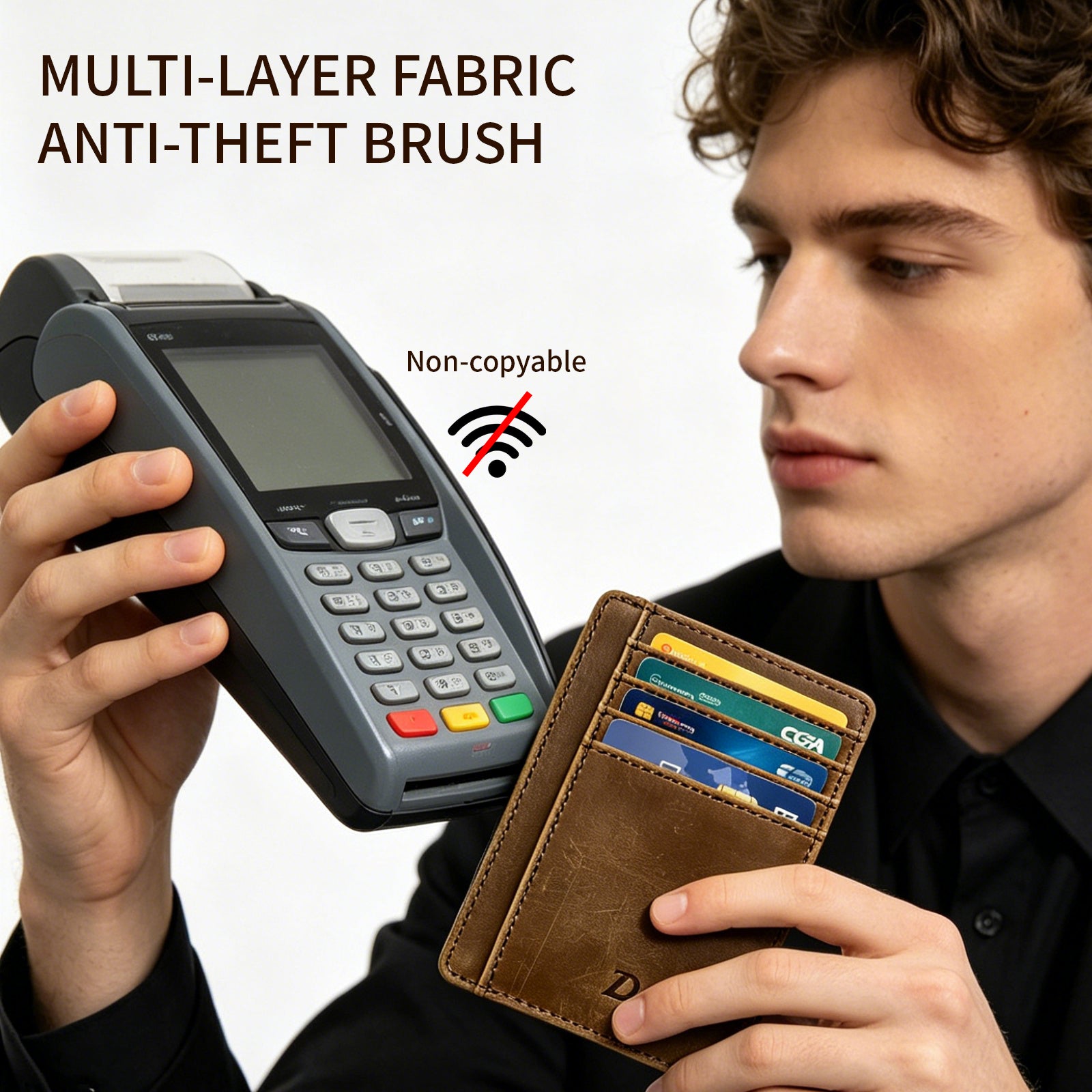 ZyDrazen Genuine Leather Slim Wallet for Men Women, 7 Card Slots ID Coin Pocket