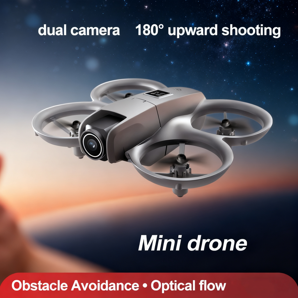 Mini RC Drone with 480P Camera, Wi-Fi Video Transmission, Stunt Flips & LED Lights
