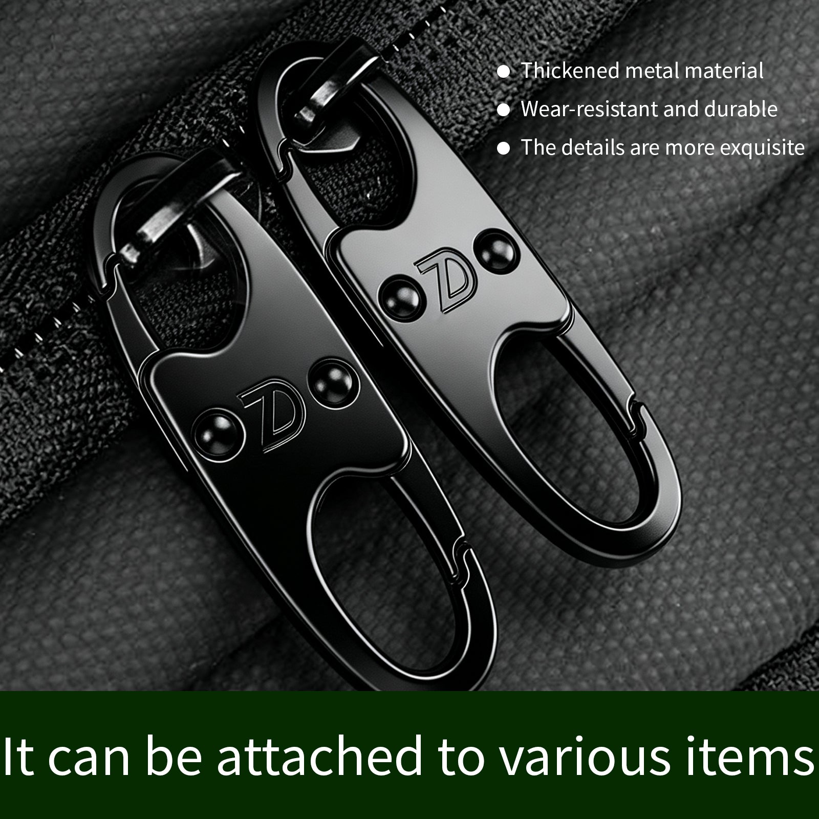 Anti-Theft Zipper Locks w/Small Carabiner,6Pk Zipper Clips, Camping Travel Outdoor Anti-Theft Gear